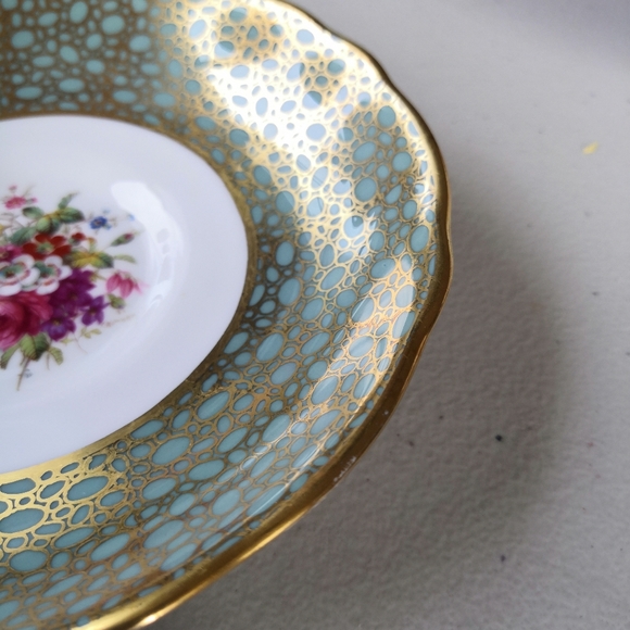 Rare Signed Hammersley Bone China Teal Footed Tea Cup and Saucer - Picture 8 of 8